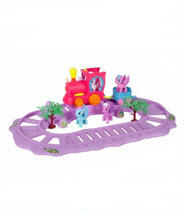 Set trenulet cu ponei si sine, Cali, cu sunete si luminite, multicolor