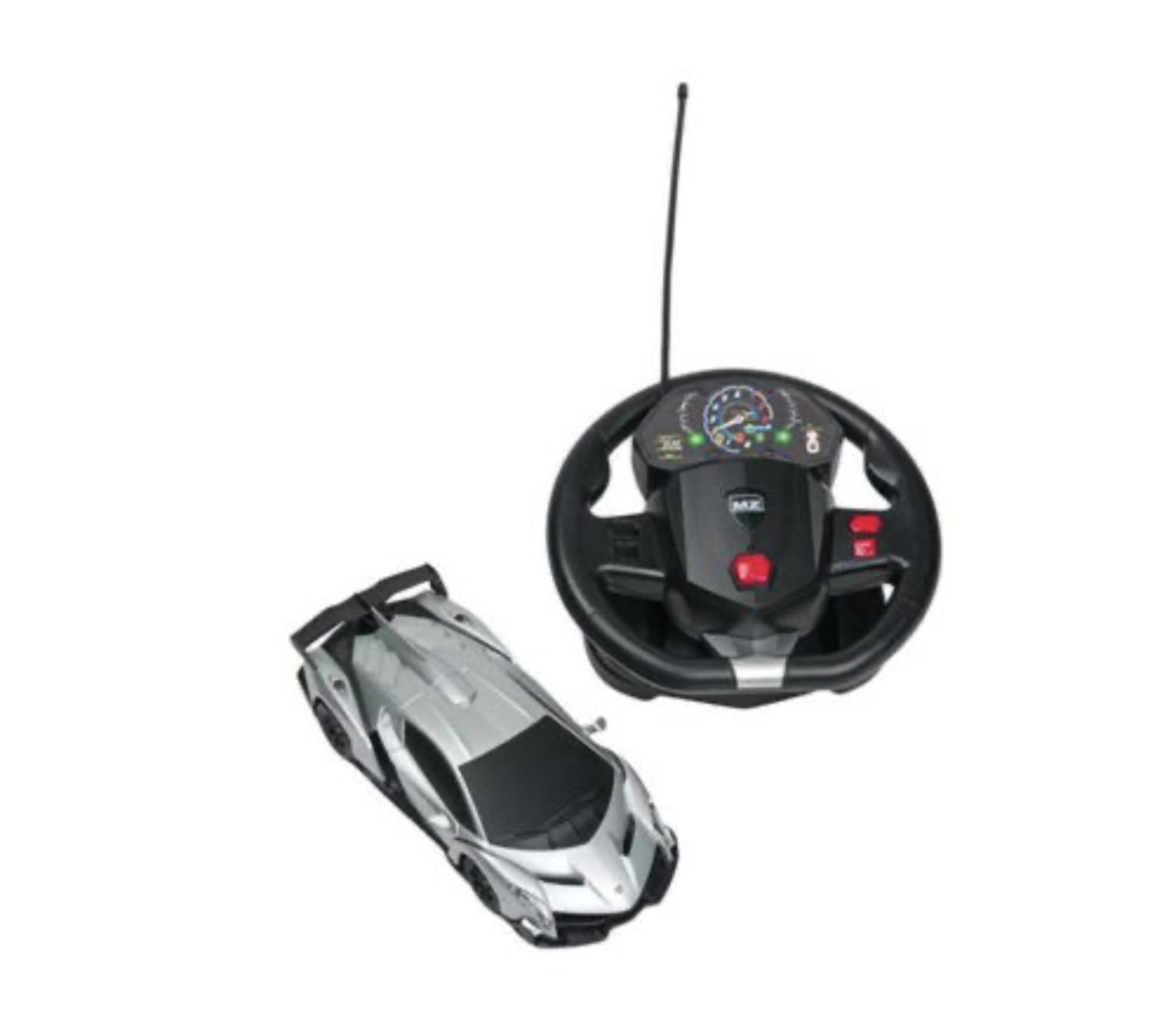 Jucarie, Cali, Lamborghini Veneno argintiu, cu volan, scara 1:24