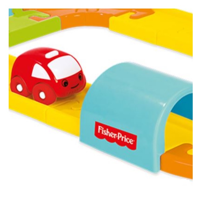 Pista masinute Fisher Price, CST, multicolora, contine 3 vehicule, lungime 171 cm