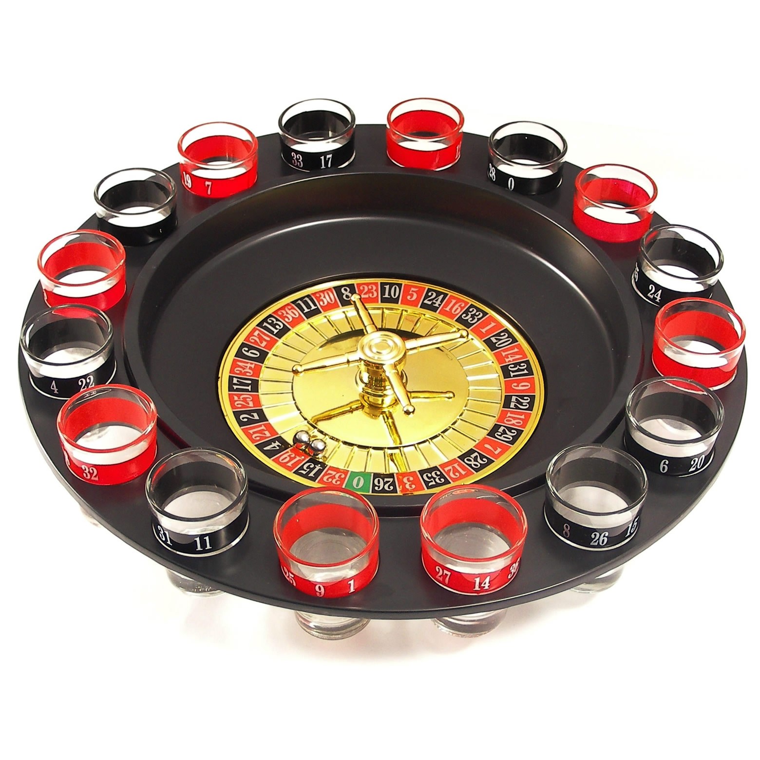 Joc de societate ruleta cu shoturi, 16 pahare, 32 x 31 x 8 cm