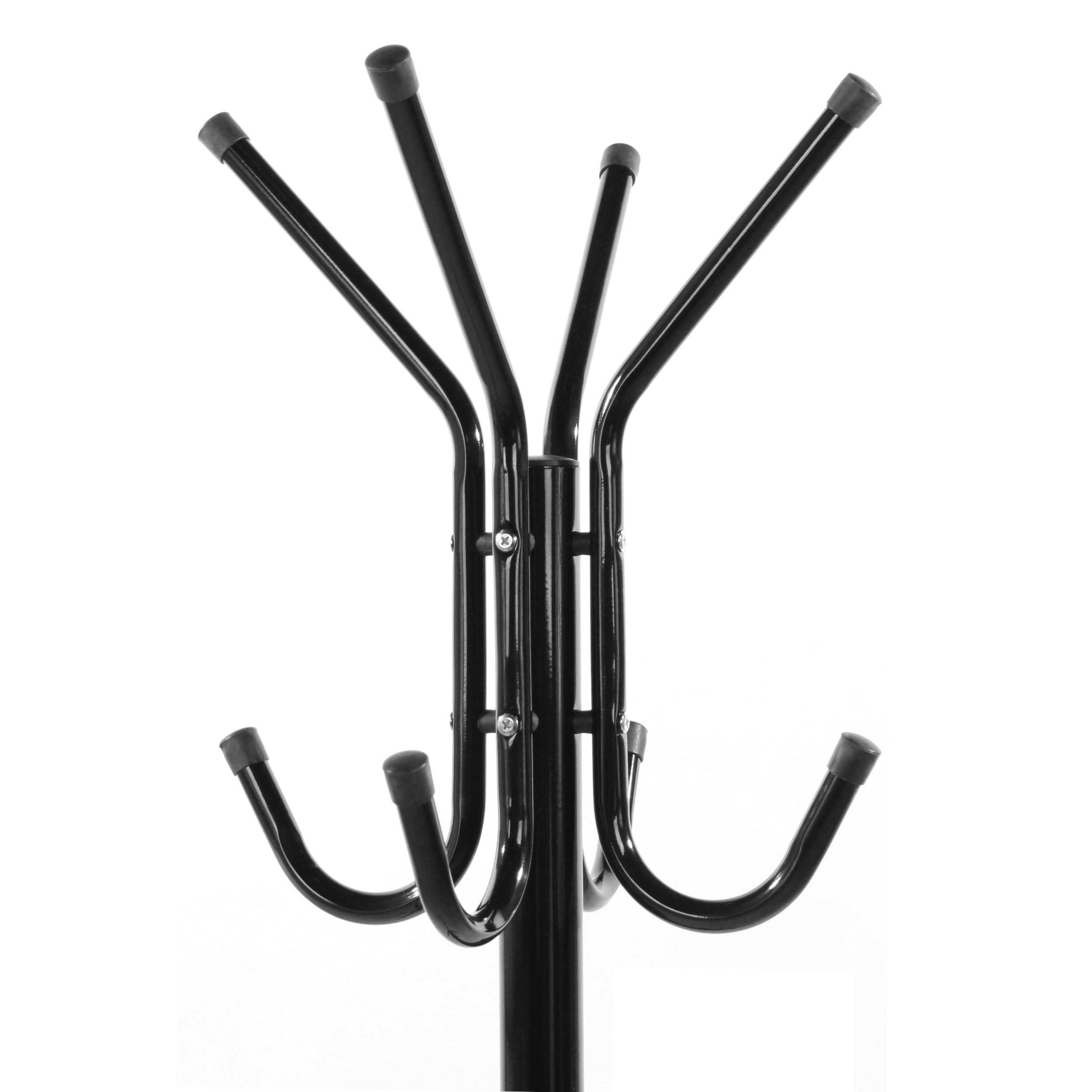 Cuier hol tip pom cu 11 agatatori, Cali C6, negru, 470 x 470 x 1740 mm