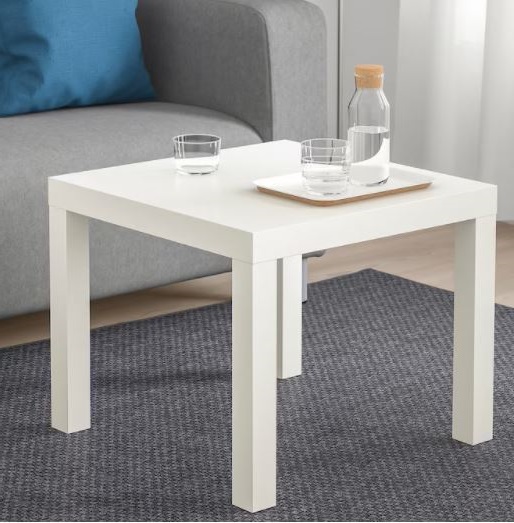 Masuta cafea Cali, dimensiuni 55x55x45 cm, culoare alb