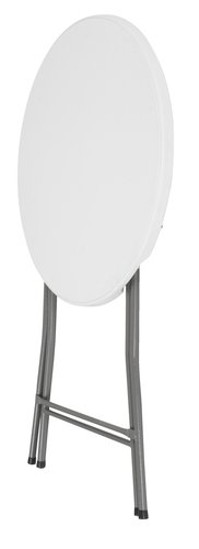 Masa bar VENITIVO  cu diametru de 80 cm, Inaltimea de 110 cm, protejat UV, otel, polipropilena, alba
