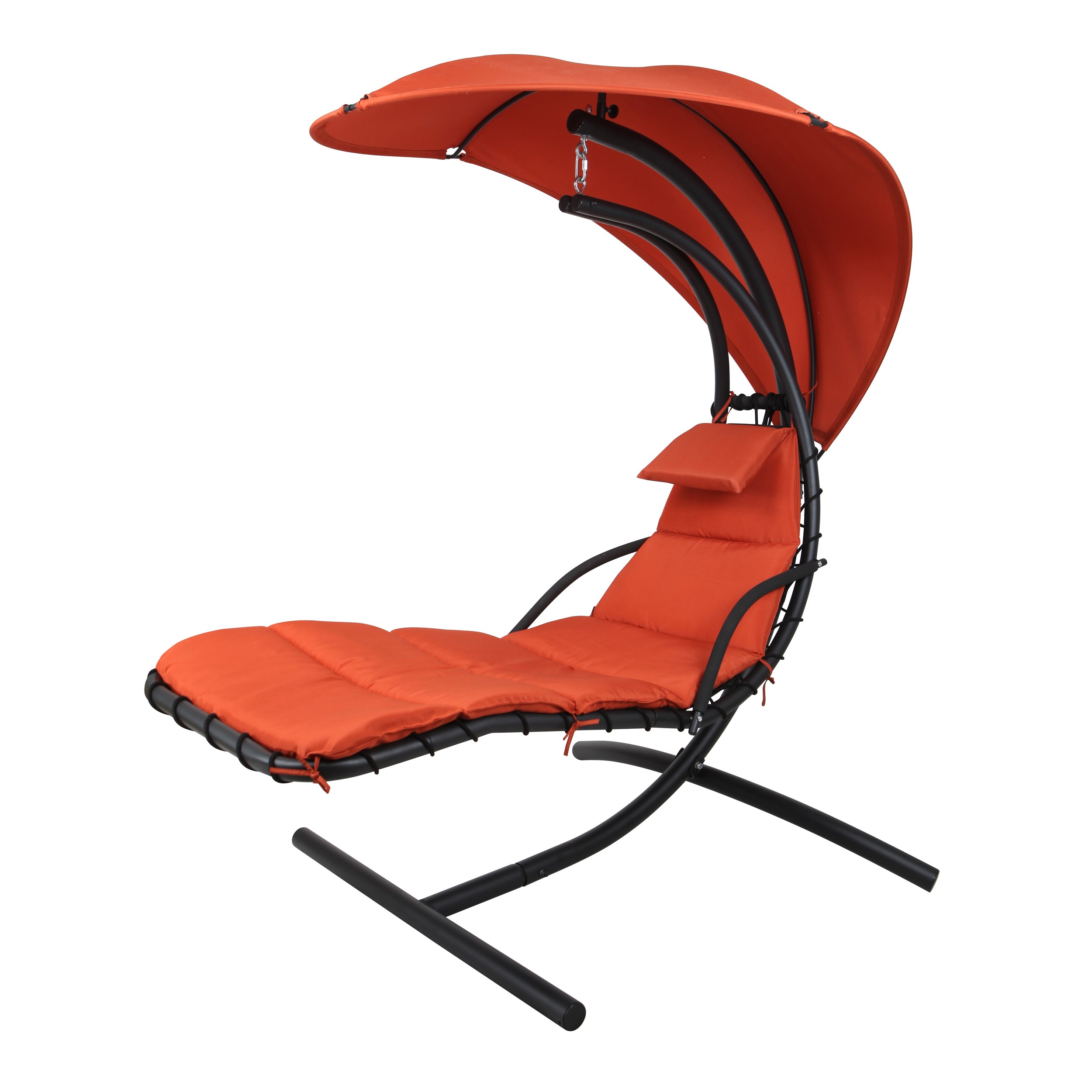 Balansoar gradina, tip fotoliu, 1 persoana, Happy Orange, structura metal + protectie solar