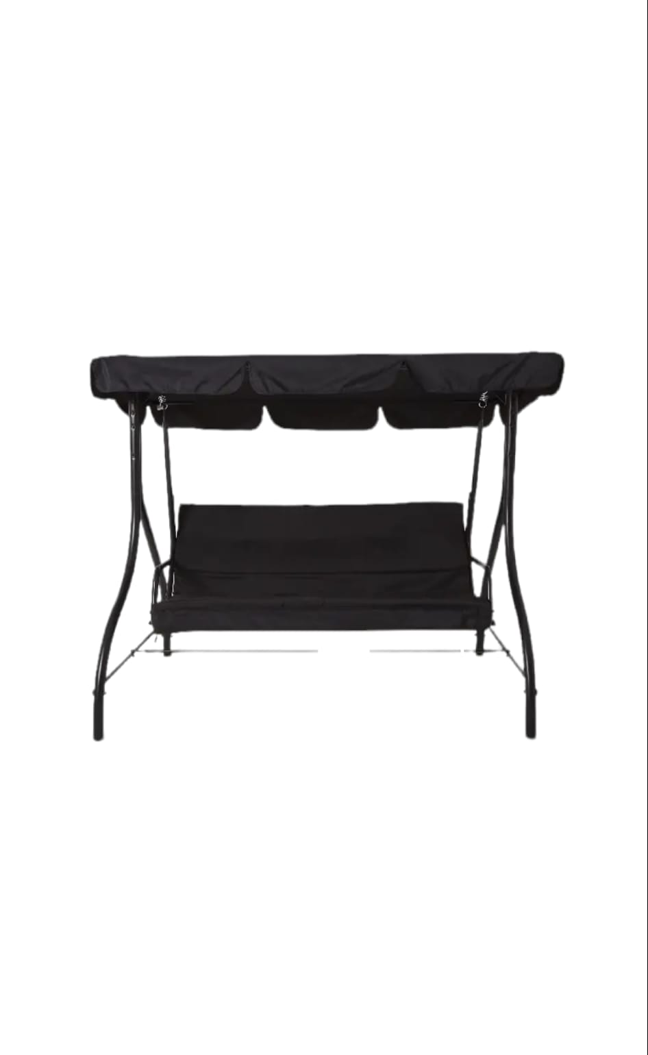 Balansoar gradina CALI, 3 locuri, 194 x 120 x 167 cm, negru