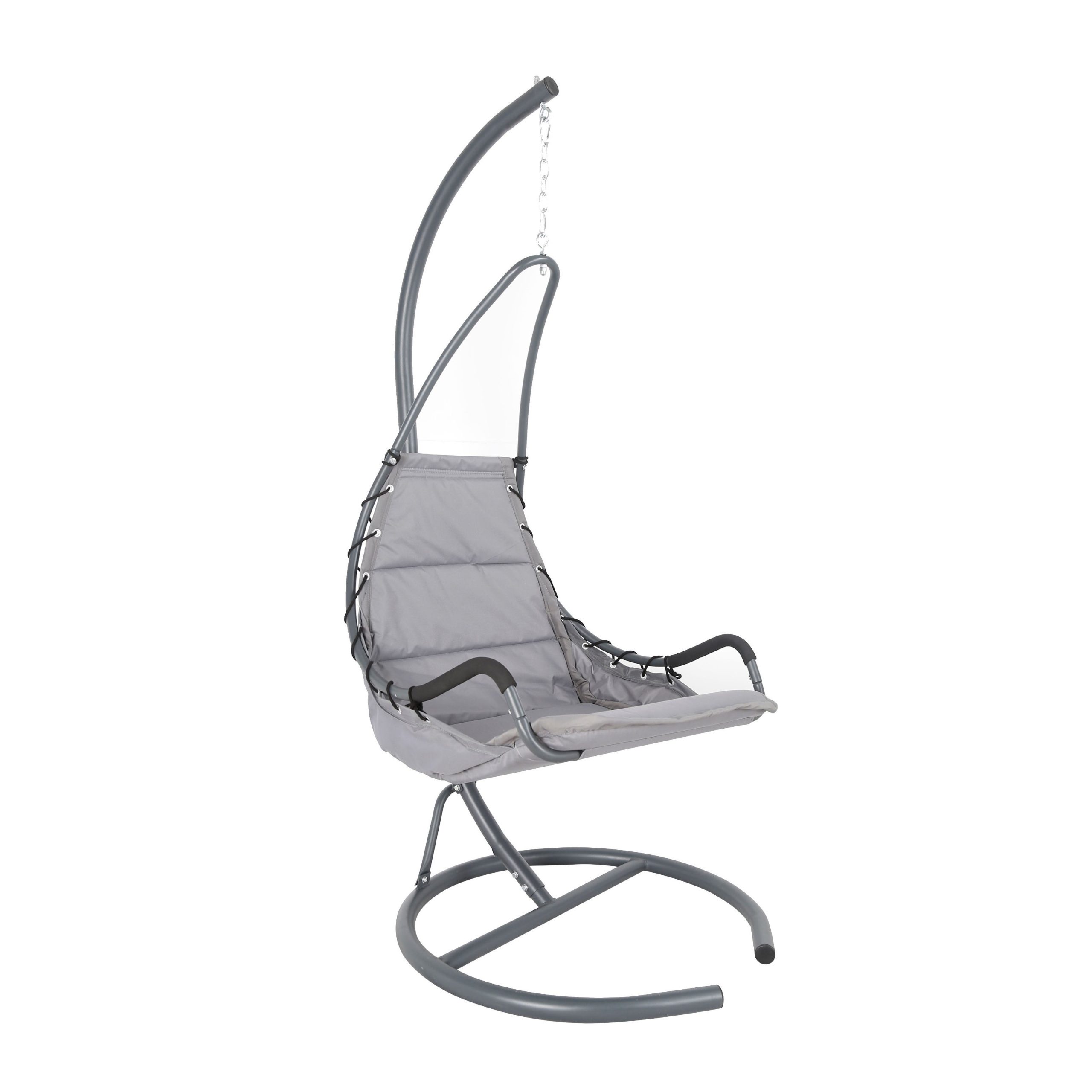 Fotoliu suspendat, 1 persoana, CALI DELUX, structura metal, gri