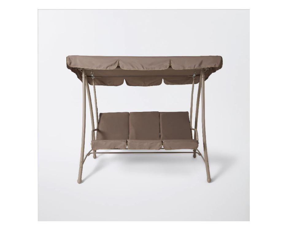 Balansoar gradina CALI, 3 locuri, 211 x 120 x 167 cm, taupe