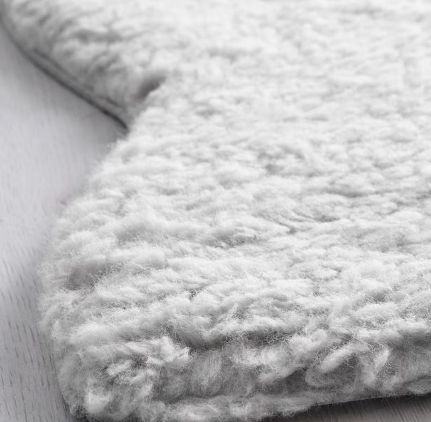Covor CST din blana, GRI, 60×100 cm, calduros si confortabil, aspect blana de oaie