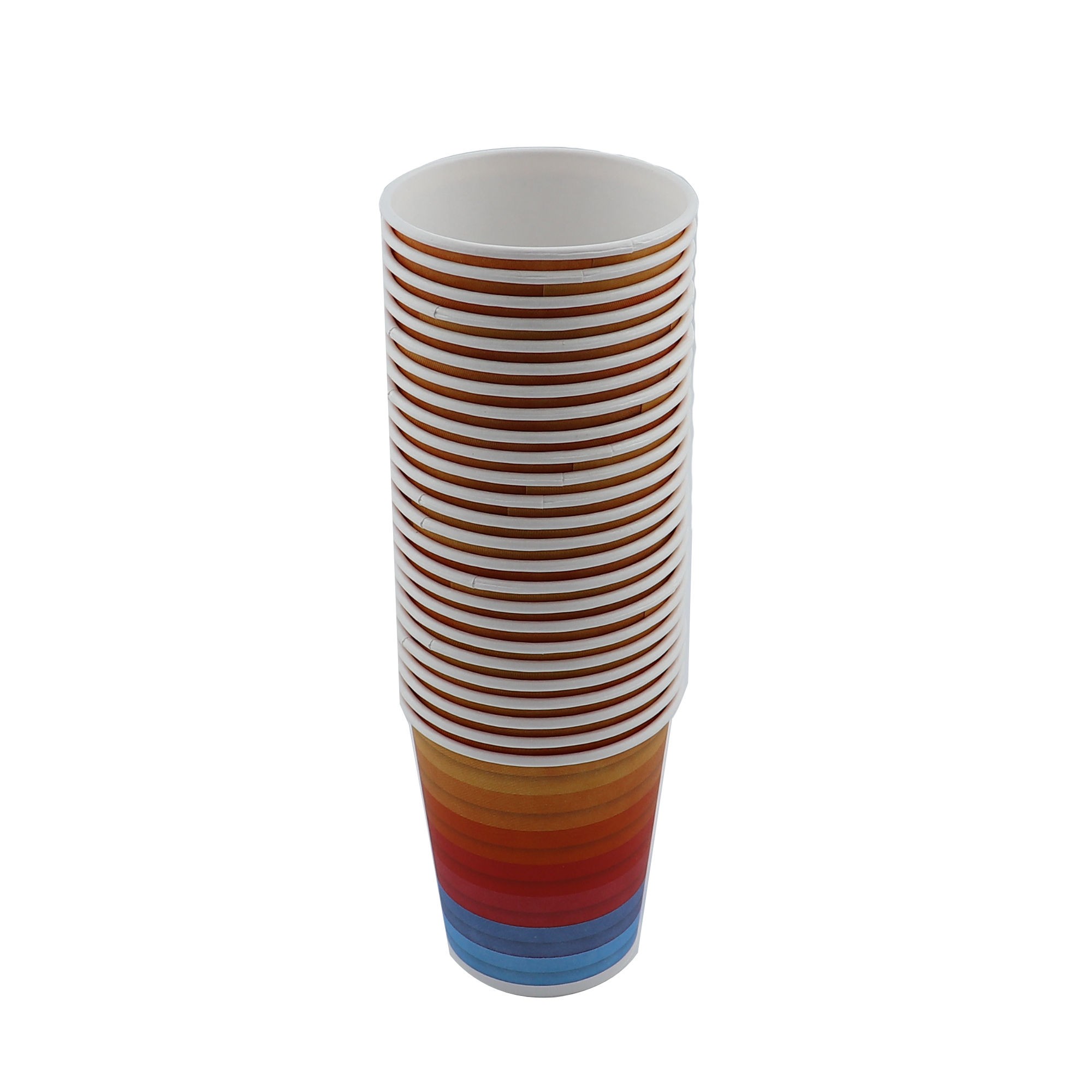 Set 25 pahare din carton CALI curcubeu, 250 ml