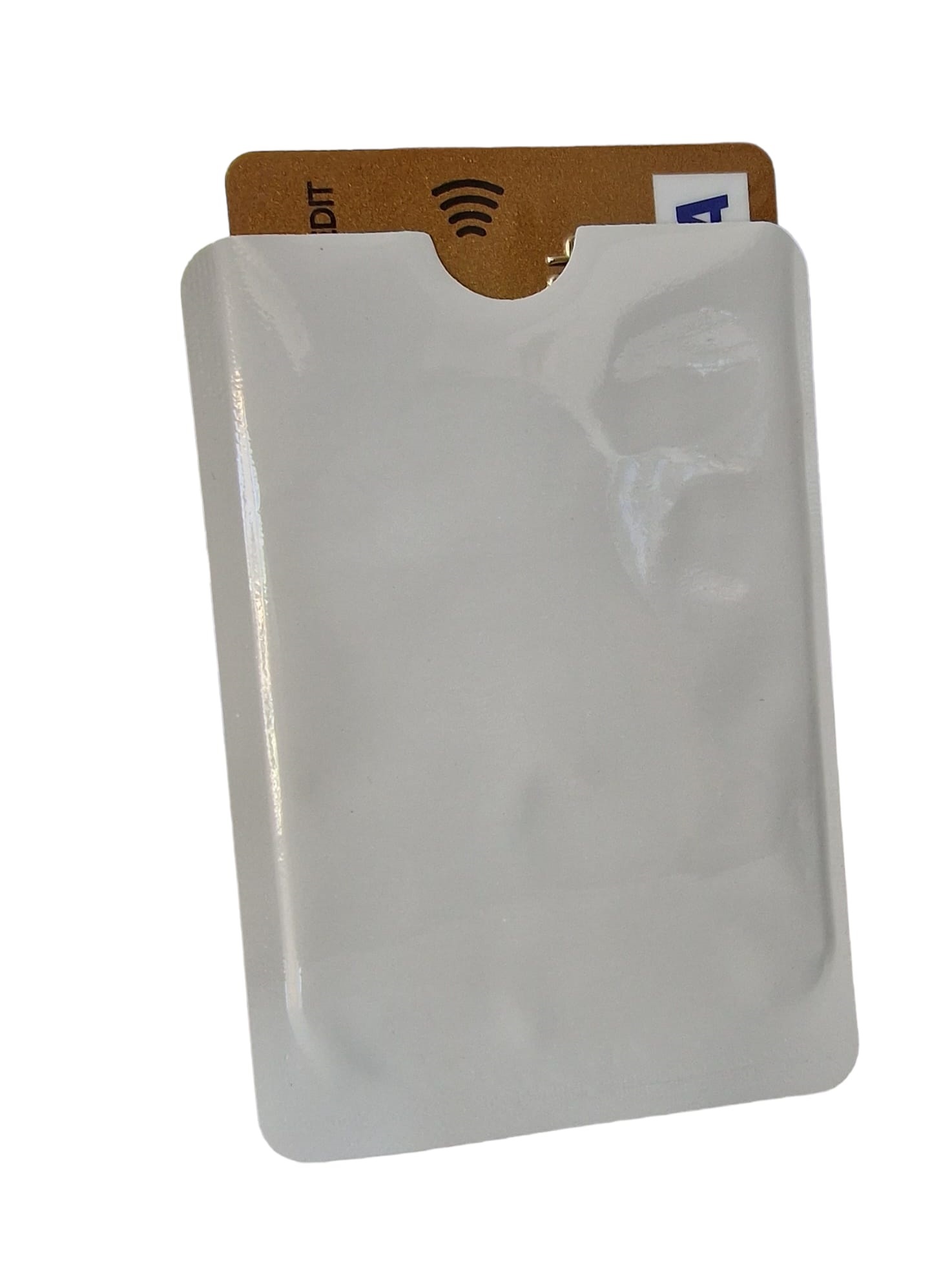Folie protectie VENITIVO  pentru card bancar, impotriva citirii neautorizate, din folie aliminiu, alb