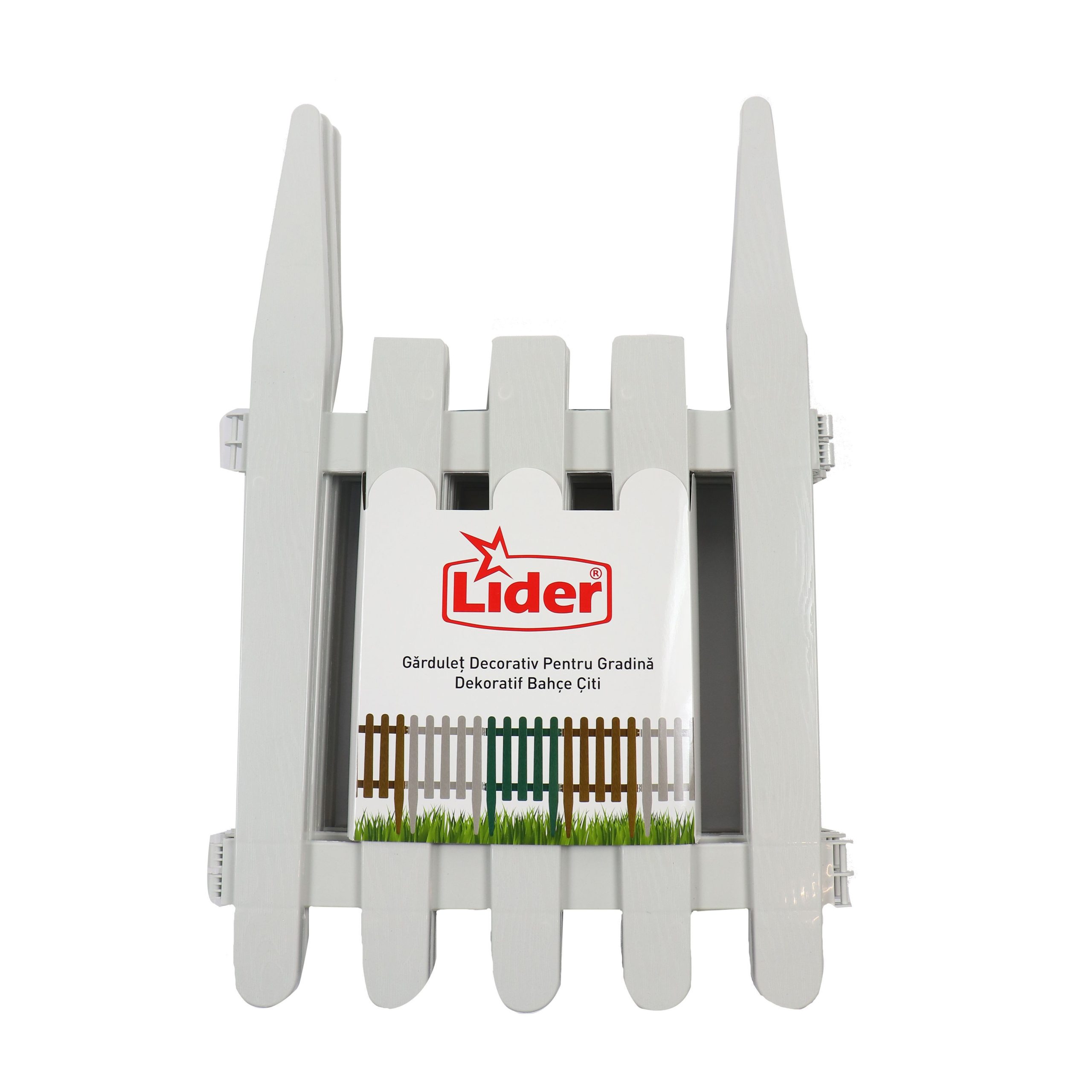 Set 4 bucati ard clasic Cali Garden, pentru gradina, plastic, alb-gri, 160 x 59 cm