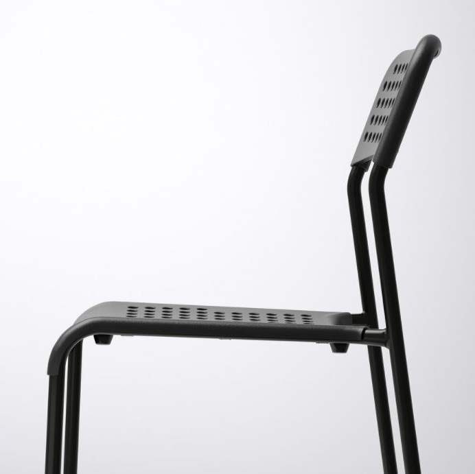 Scaun CST Black, otel inoxidabil/plastic, rezistent la 100kg