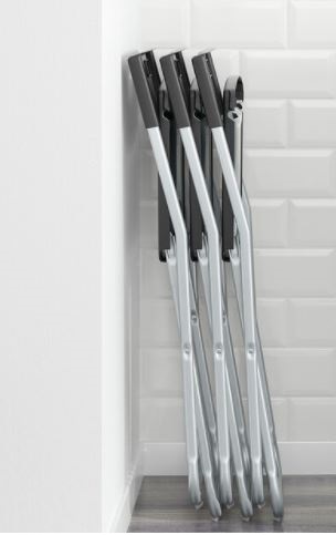 Scaun CST Black, pliabil, otel inoxidabil, rezistent la 100kg