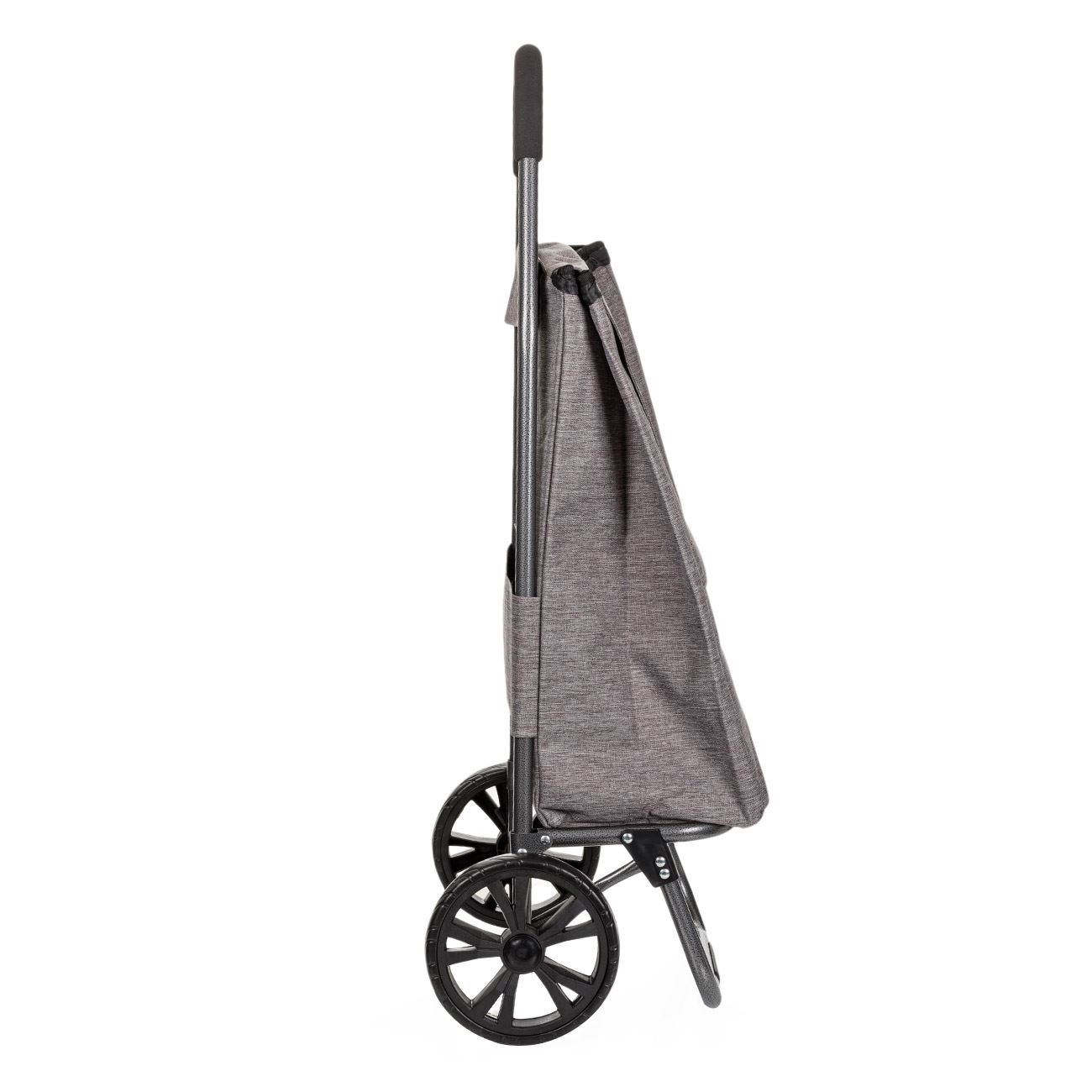 Carucior pliabil cu 2 roti, Cali, pentru cumparaturi, cu geanta Izotermica, Gri, 48x36x98 cm