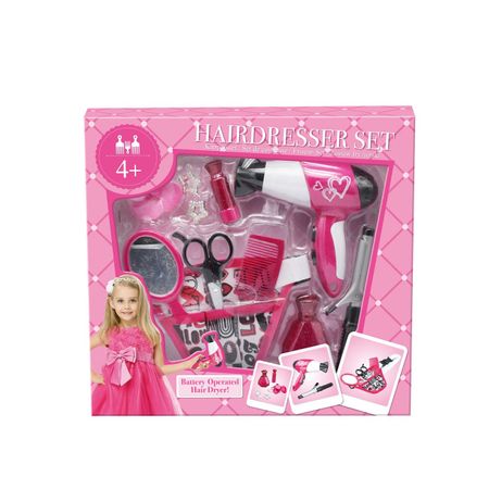 Set coafor,Cali, cu accesorii,sunete,roz,11 piese, 4ani+