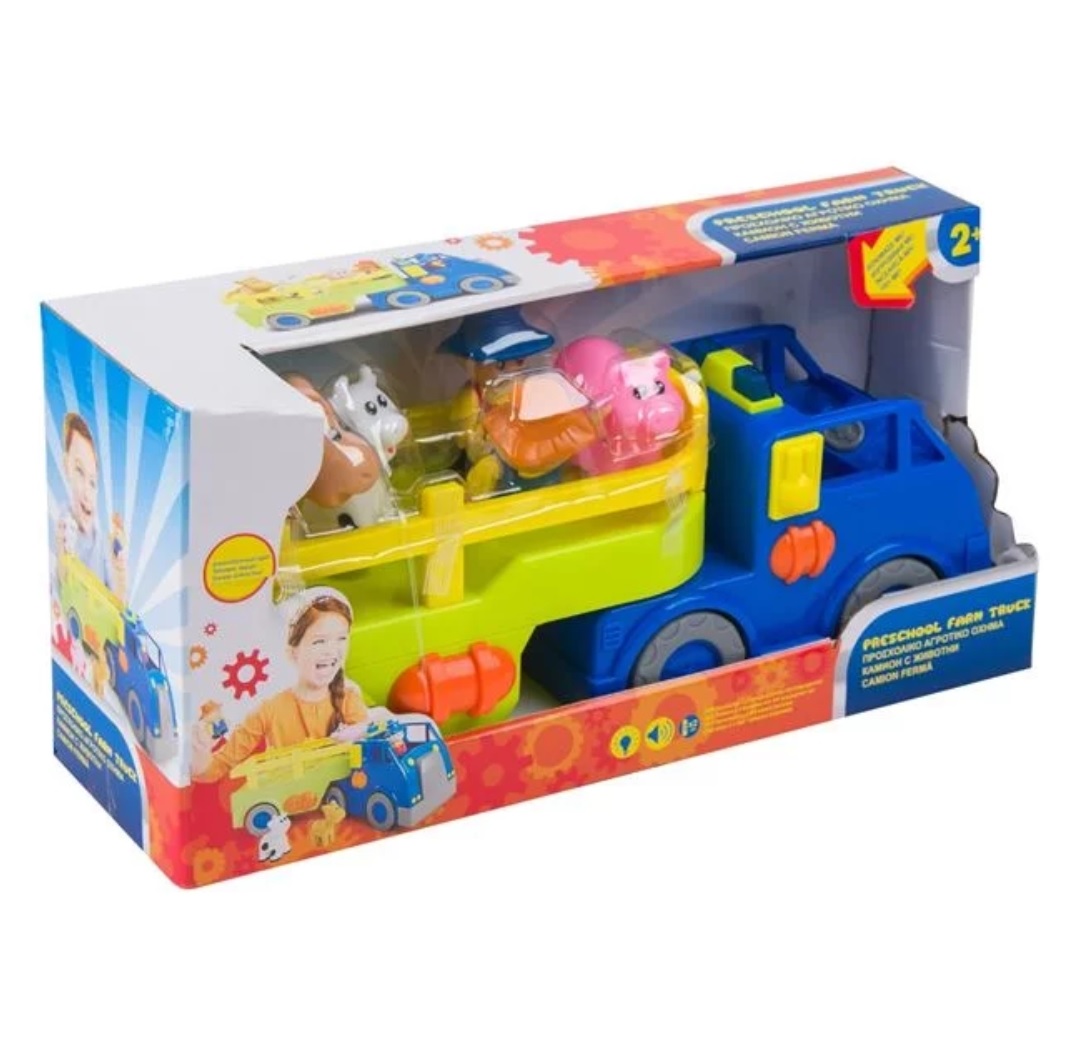 Camion agricol cu functie sonora si luminoasa, multicolor, +2 ani