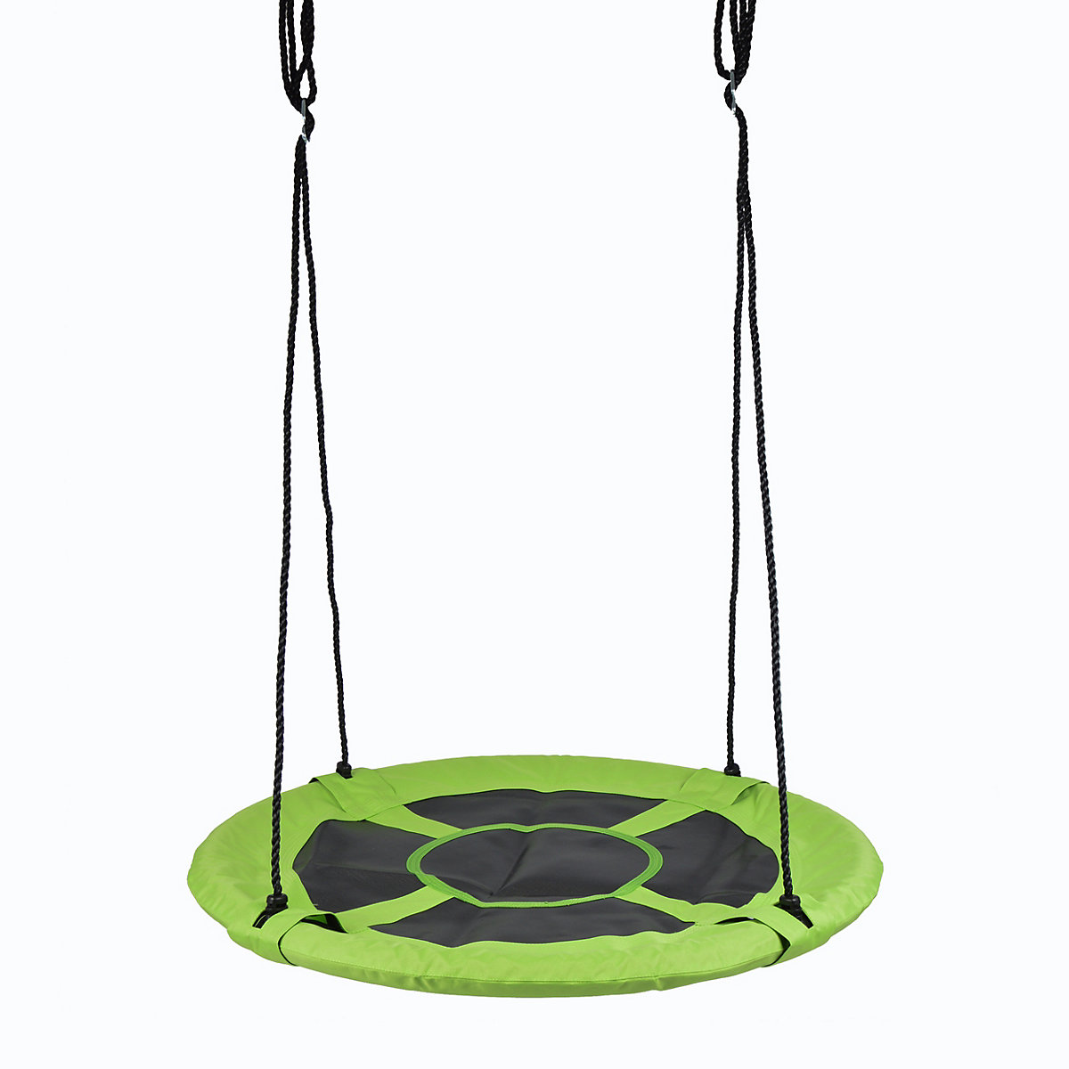 Leagan circular Cali Swing Sport, Diametru 110 cm, verde + negru, greutate maxima admisa 120 Kg, ajustabil pe inaltime, protectie UV