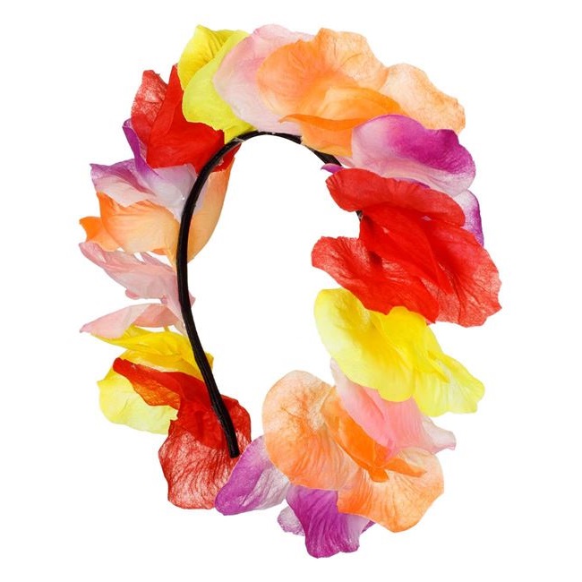Bentita Hawaii-ana VENITIVO cu Flori Colorate, Accesoriu Deghizare