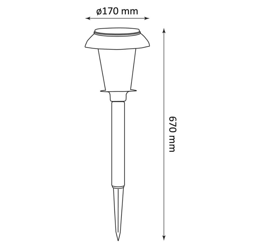 Lampa solara  Led CALI, IP 44, inox, argintiu, 67 cm