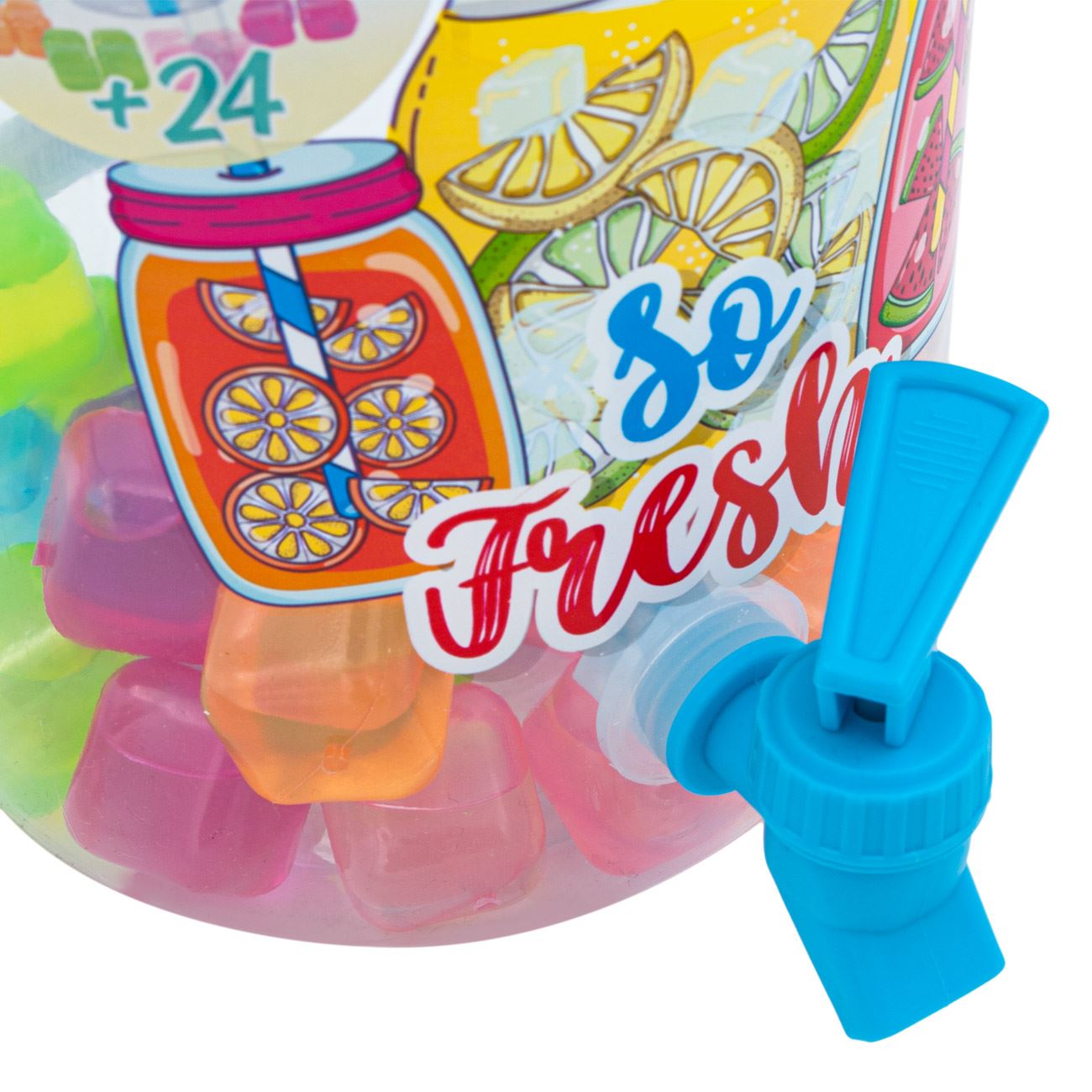Dozator de plastic cu robinet, Cali, capac si cuburi pentru gheata, 3,8 L