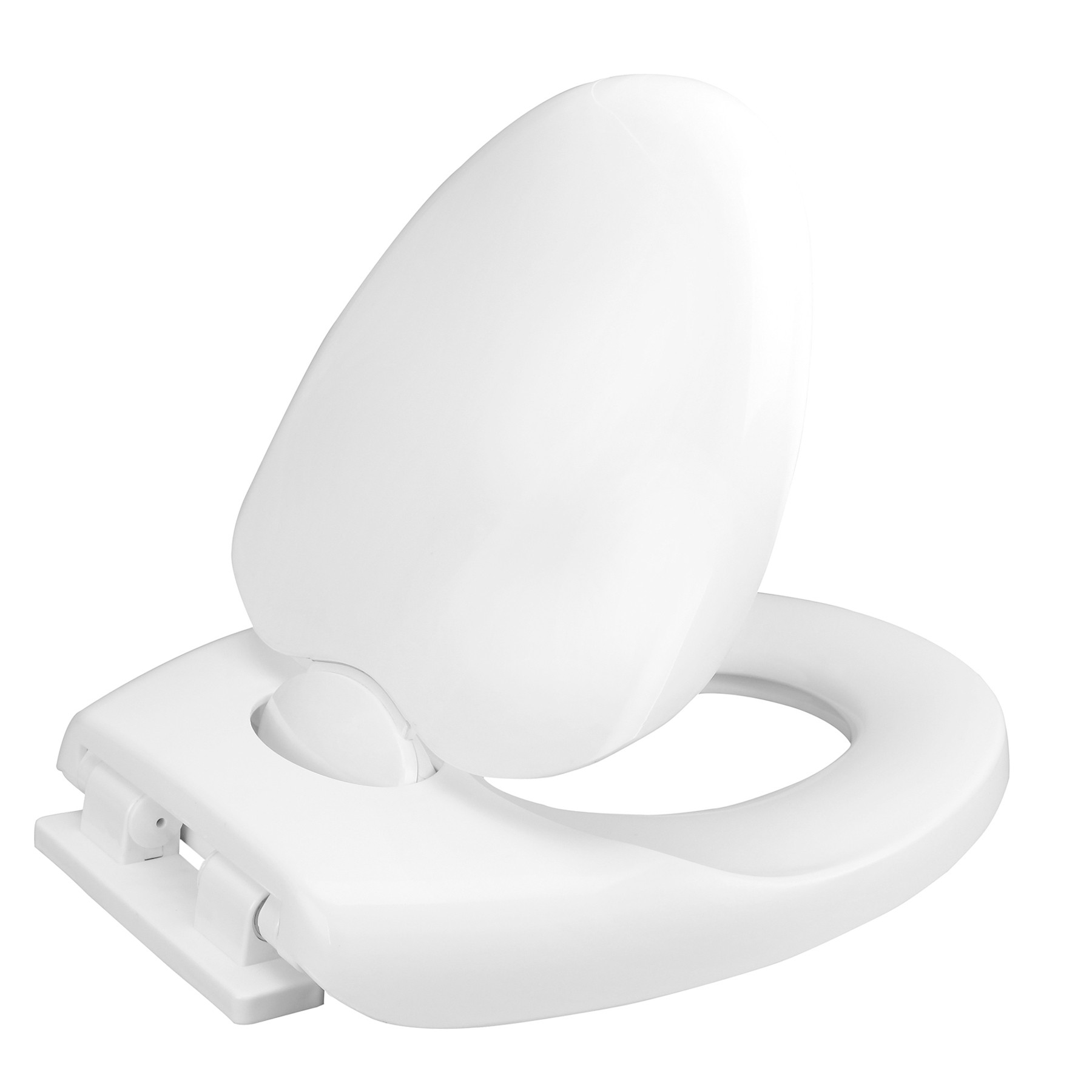 Capac WC din polipropilena, Cali, alb, inchidere lenta, cu adaptor copii, 370 x 440 mm