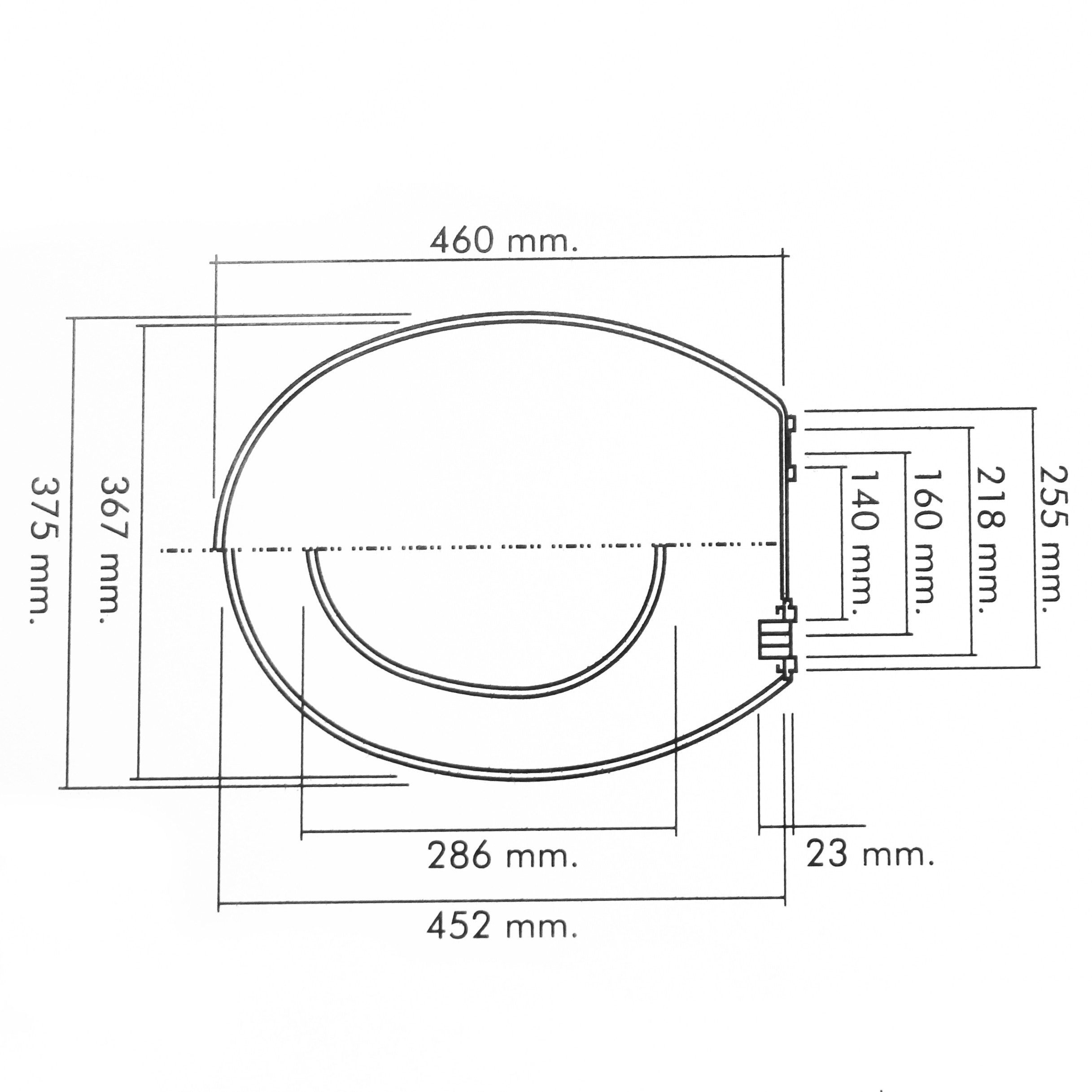 Capac WC din polipropilena, Cali, alb, inchidere standard, 375 x 460 mm