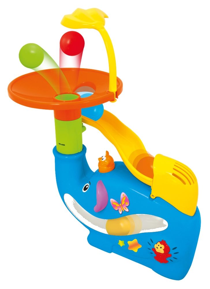 Elefant cu melodii si lansator de bile, CST, Multicolor