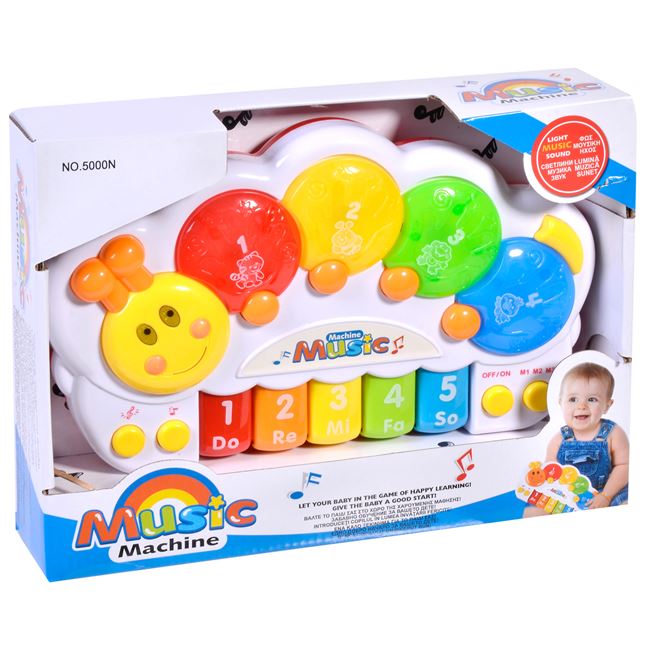 Pian interactiv Music Machine, Cu sunet, 18 luni+, Mulitcolor