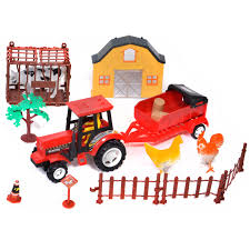 Set ferma cu tractor hambar si animale, My FarmHouse, multicolor, 37x29x8 cm