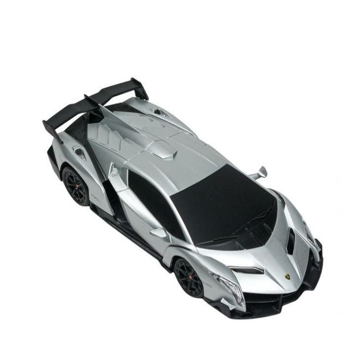 Jucarie, Cali, Lamborghini Veneno argintiu, cu volan, scara 1:24
