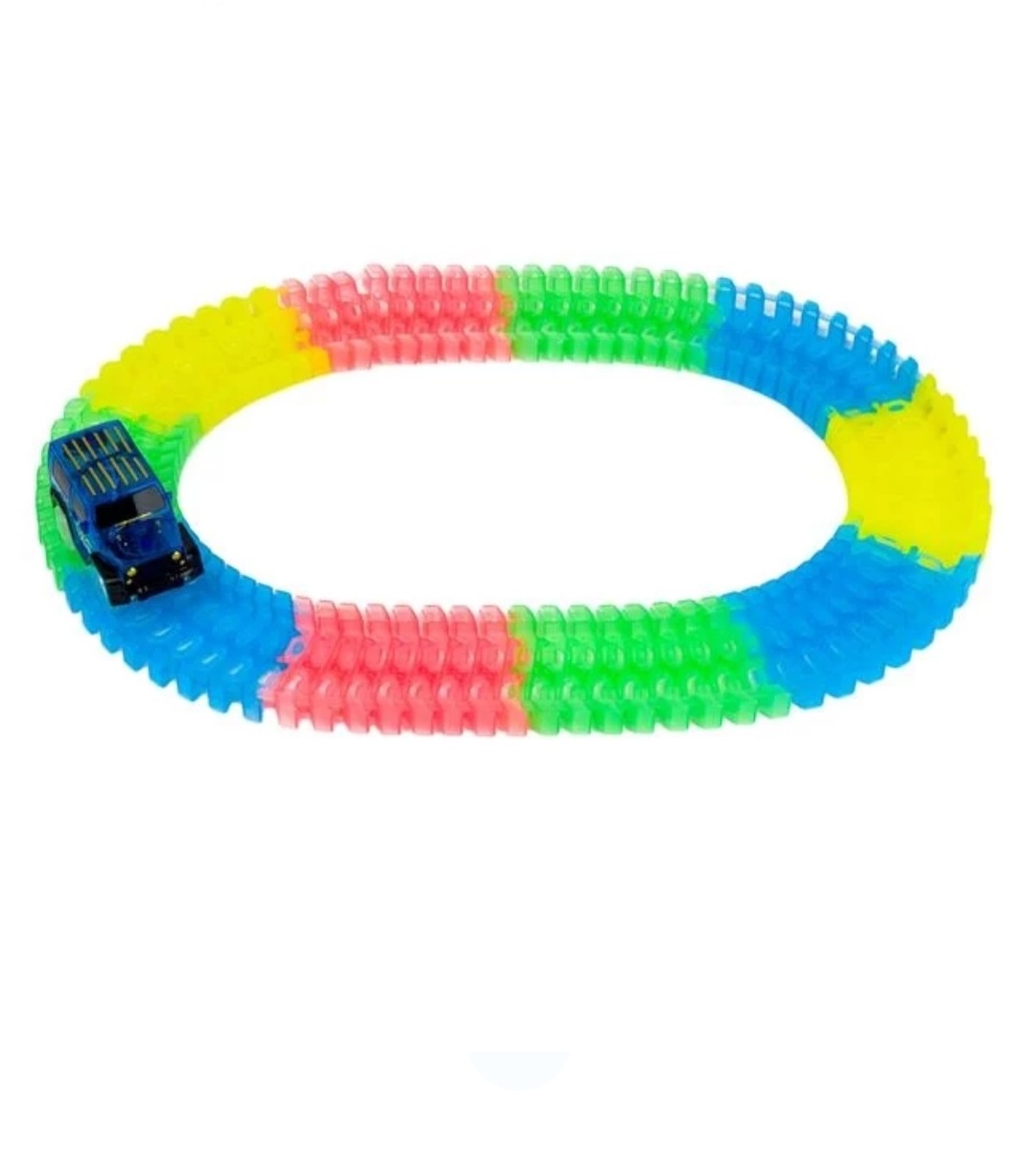Pista auto Cali 110 cm lungime, fosforescenta cu 1 masinuta cu lumini Led