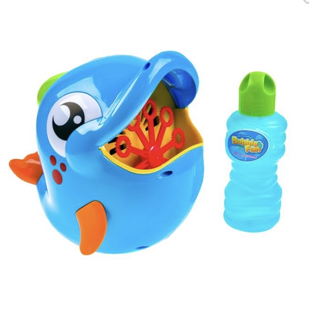 Jucarie delfin care face baloane, multicolor, 20x18x20 cm