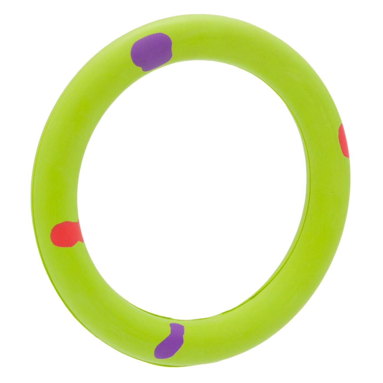 Jucarie verde pentru caini cerc, Cali, 16 cm, cauciuc