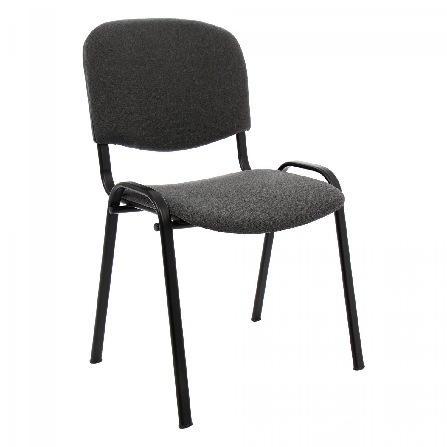Scaun birou vizitator Cali fix, stofa C13, gri inchis