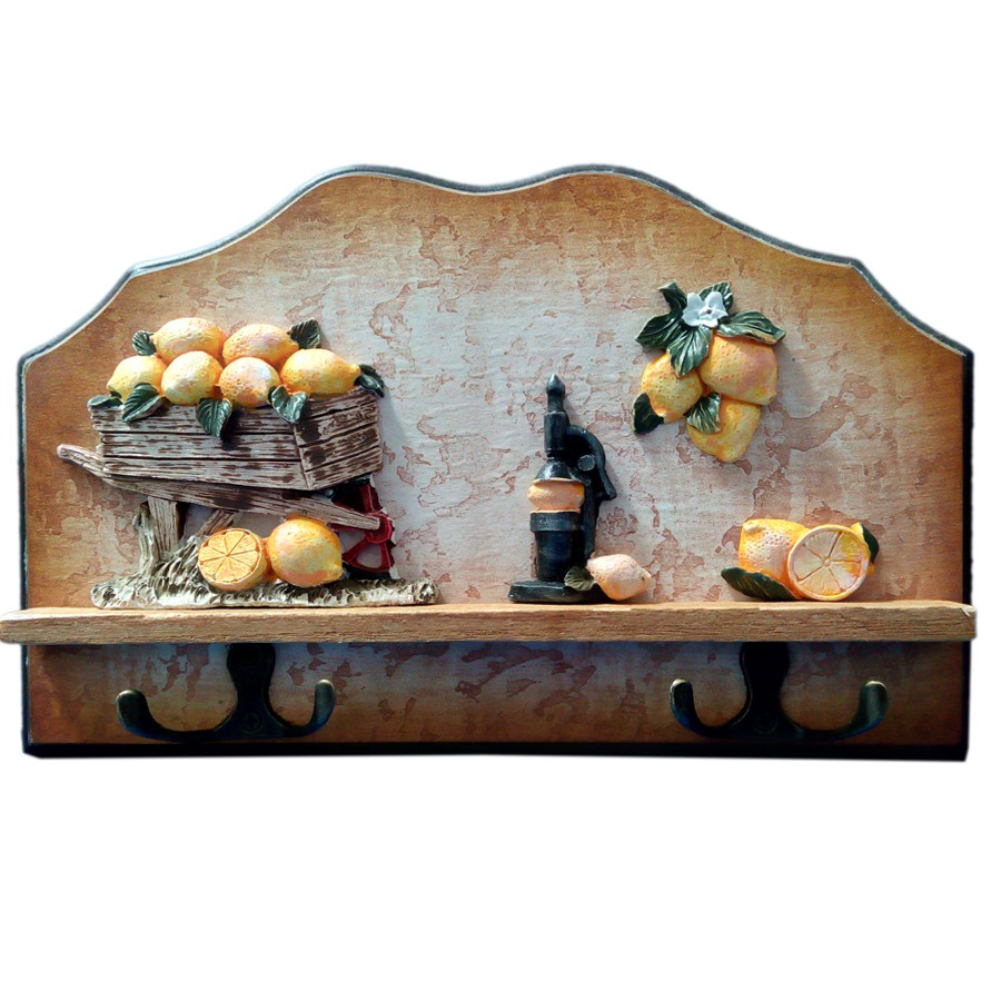 Cuier decorativ Cali D64, pentru hol, cu 2 agatatori