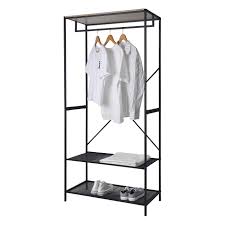 Cuier din metal, Cali, cu 2 rafturi, 80x40x170 cm