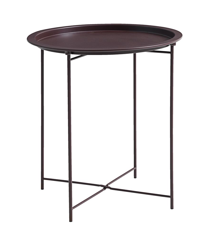 Masa de cafea Cali, otel, Rosu pudra, rotunda 51 cm