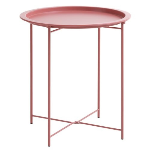 Masa de cafea Cali, otel, Roz somon, rotunda 51 cm