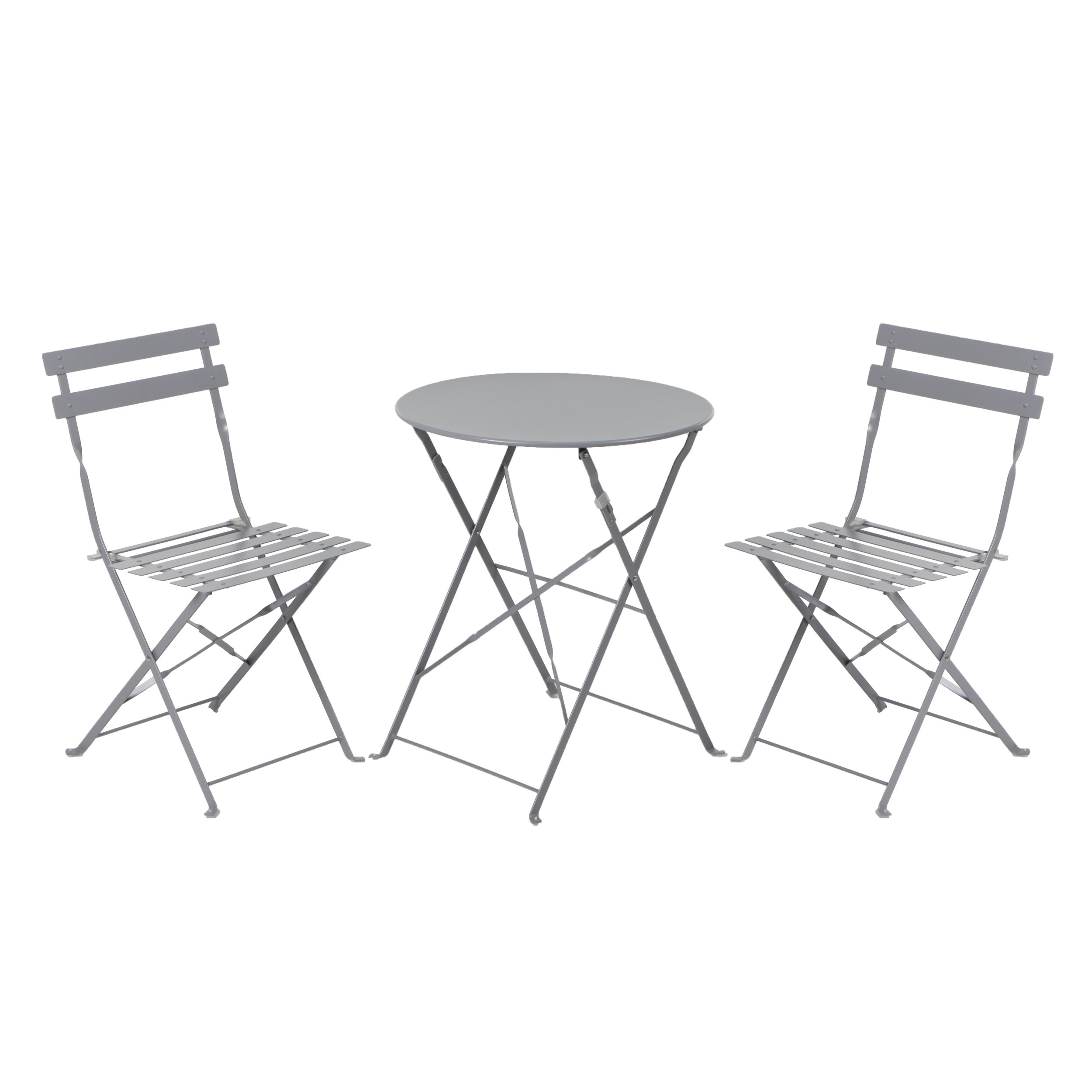Set masa rotunda, cu 2 scaune, pentru gradina, Bistro Roma CST, din metal