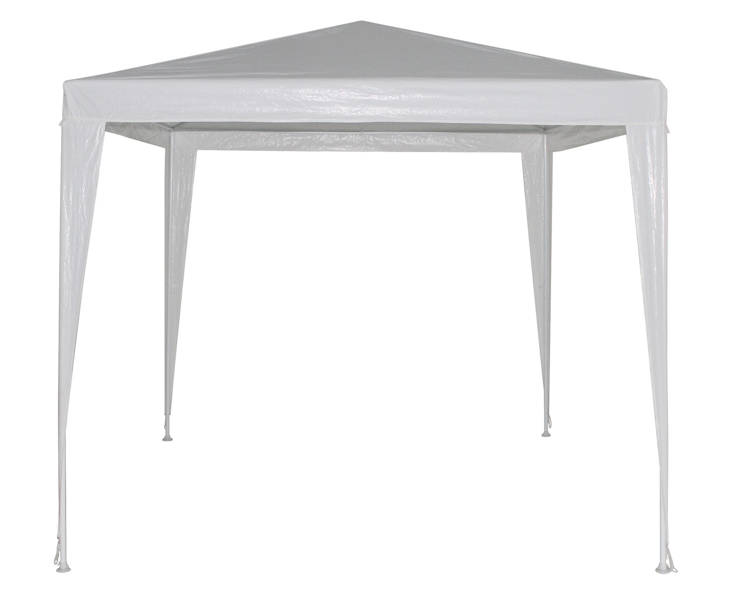 Pavilion Cali pentru gradina patrat, cadru metalic + polietilena alb 2.4 x 2.4 m