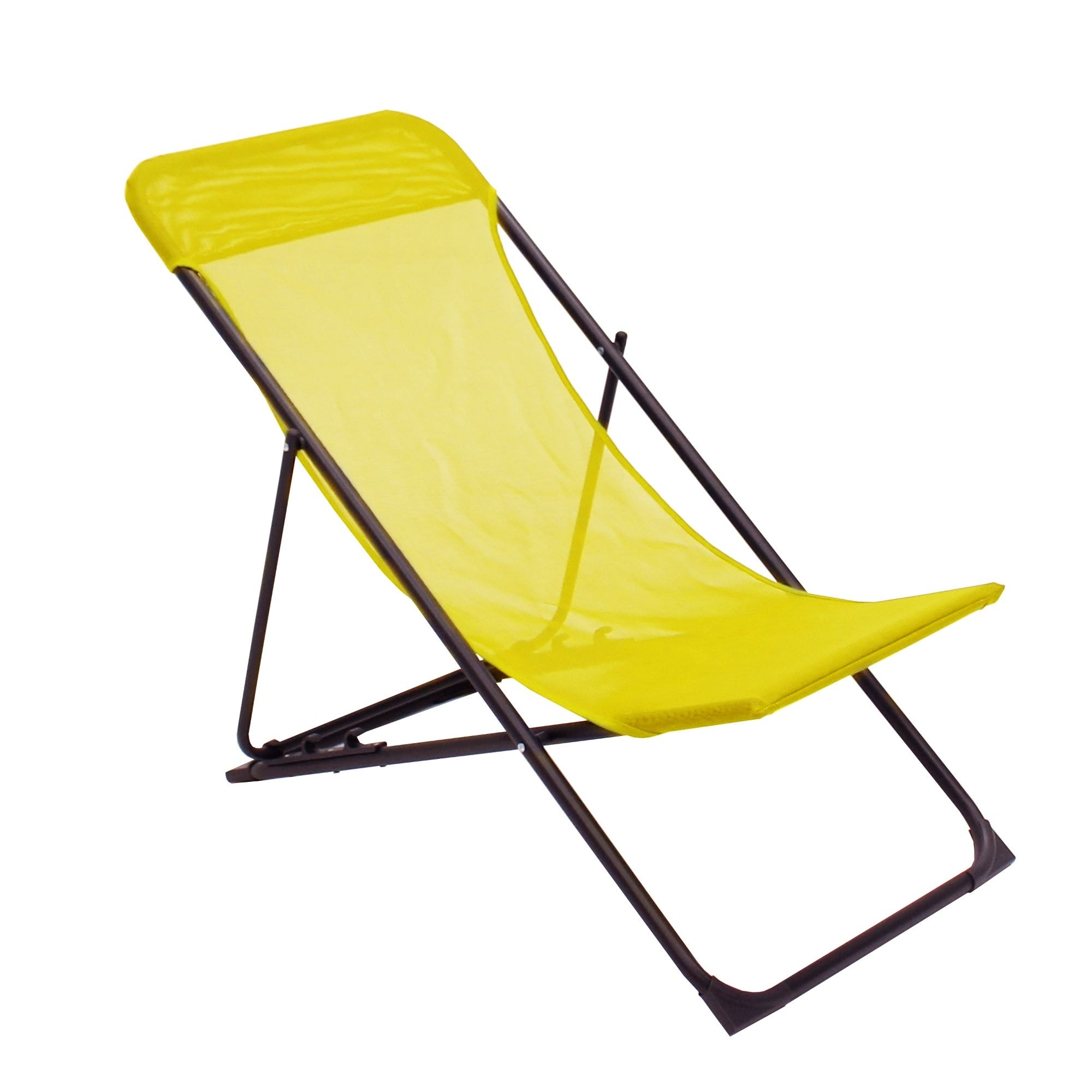Scaun pliabil CST, cadru otel, sezut textil, 98 x 55.5 x 90 cm, galben