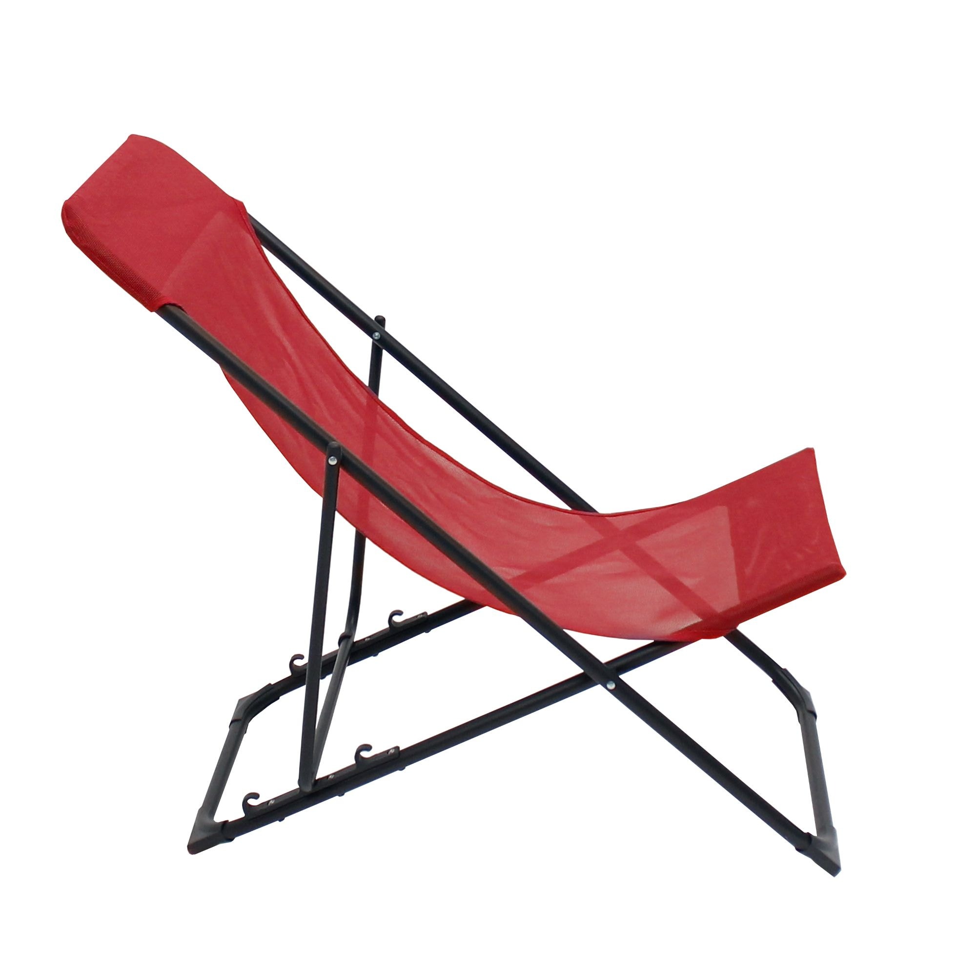 Scaun pliabil SCT, cadru otel, sezut textil, 98 x 55.5 x 90 cm, rosu