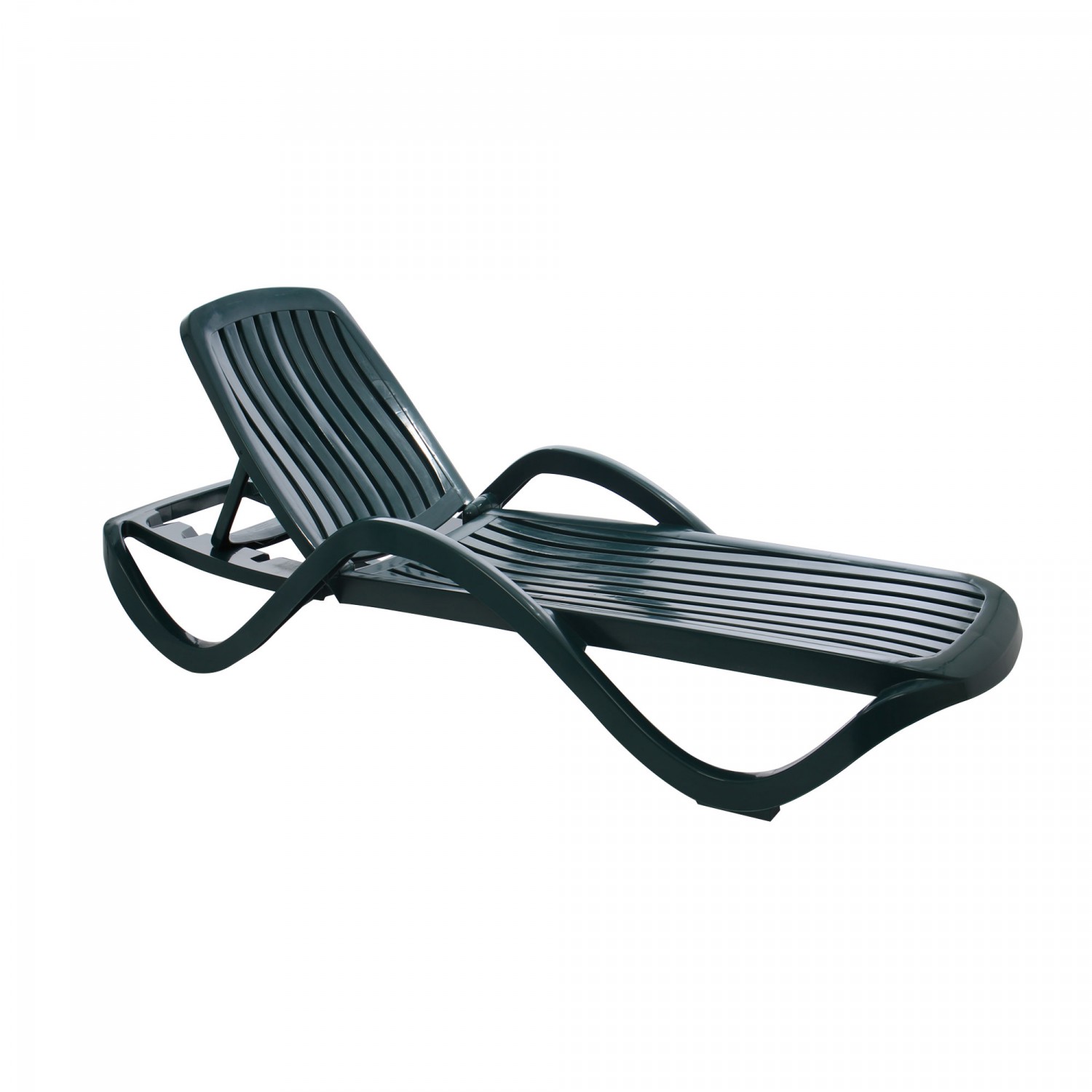 Sezlong plaja Premium, CST,  structura plastic verde 191 x 70.5 x 40 cm