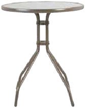 Masa Cali cu cadru metalic, sticla, cu 4 picioare, diametru 60 cm si inaltime 70 cm