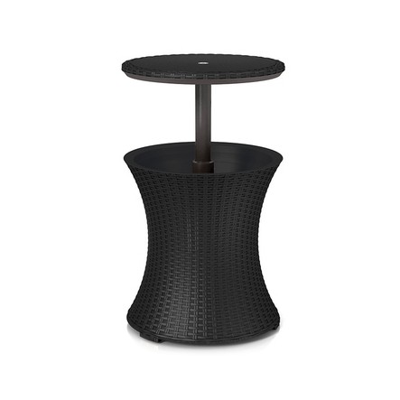 Masa cu recipient pentru racire Cool Bar Curver , plastic, model rattan, diametru 49.5 cm