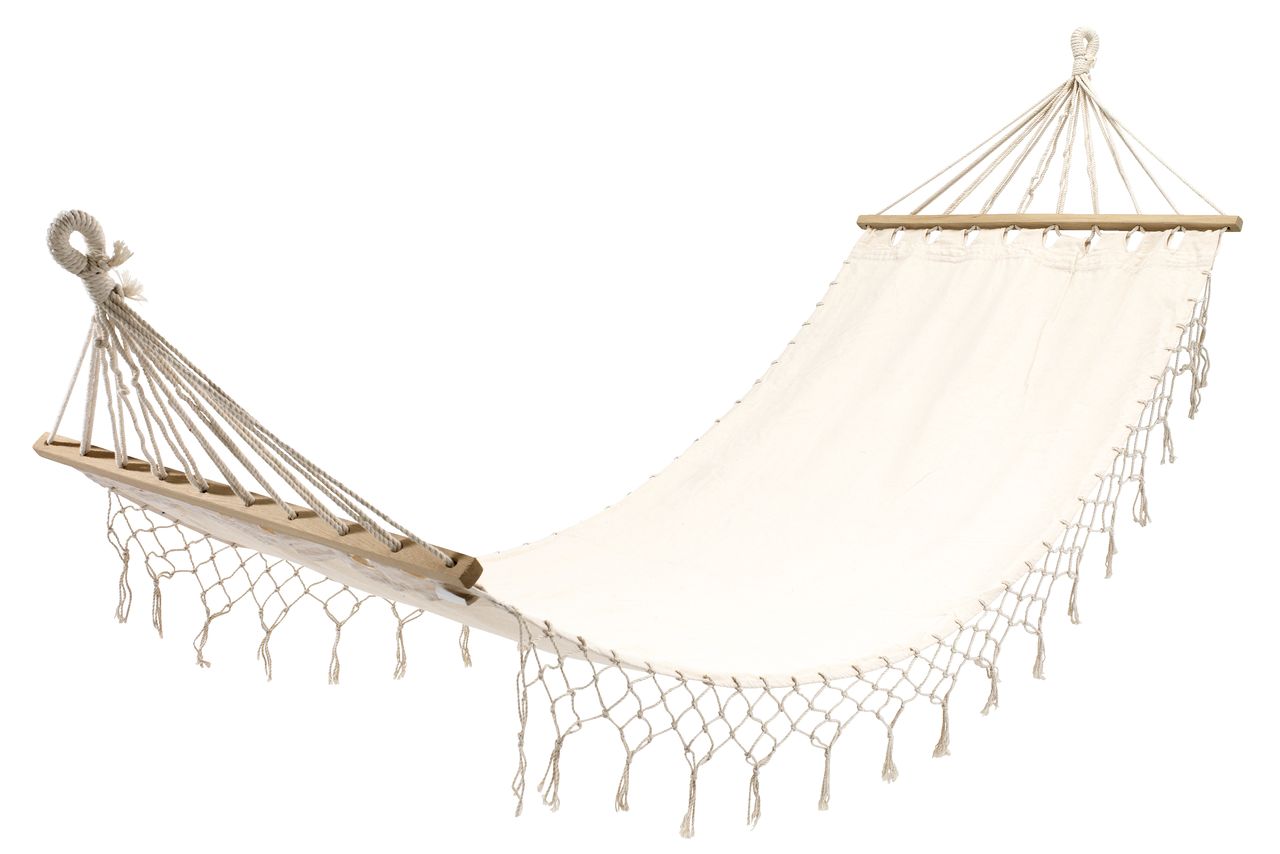 Hamac CALI, bumbac 80×200 cm alb-murdar