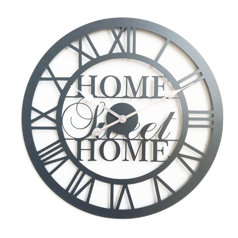 Ceas de perete CST Home Sweet Home, metal, diametru 60 cm, grosime 4,5 cm