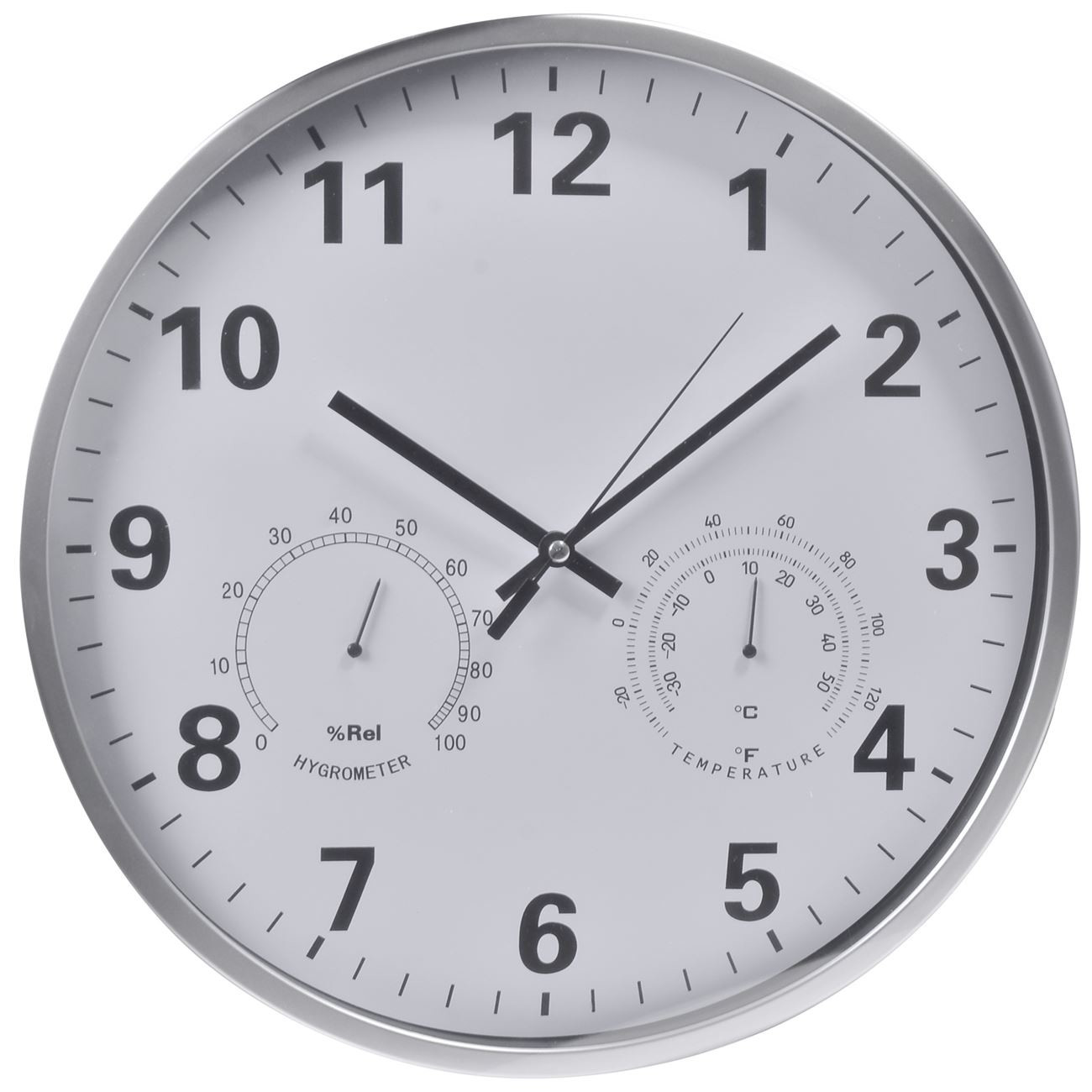 Ceas de perete, Zola, Rotund – cu indicator de temperatura si umiditate – 36 cm