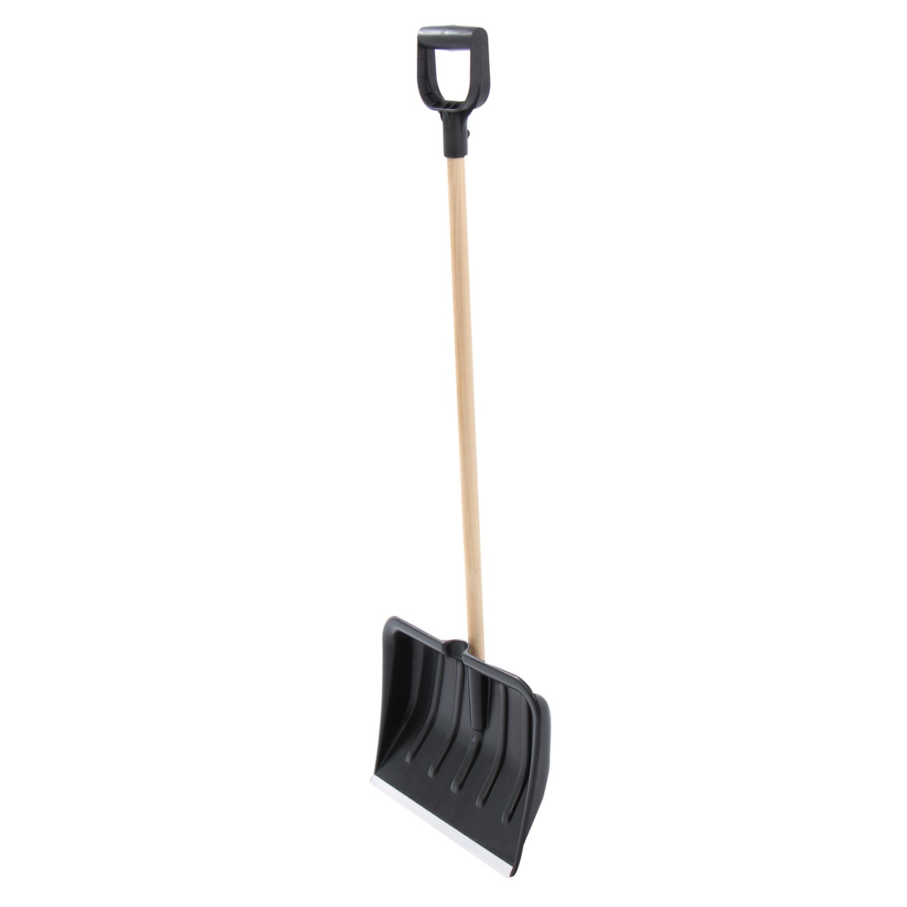 Lopata pentru zapada, polipropilena, CST, cu coada lemn, 121 cm, negru