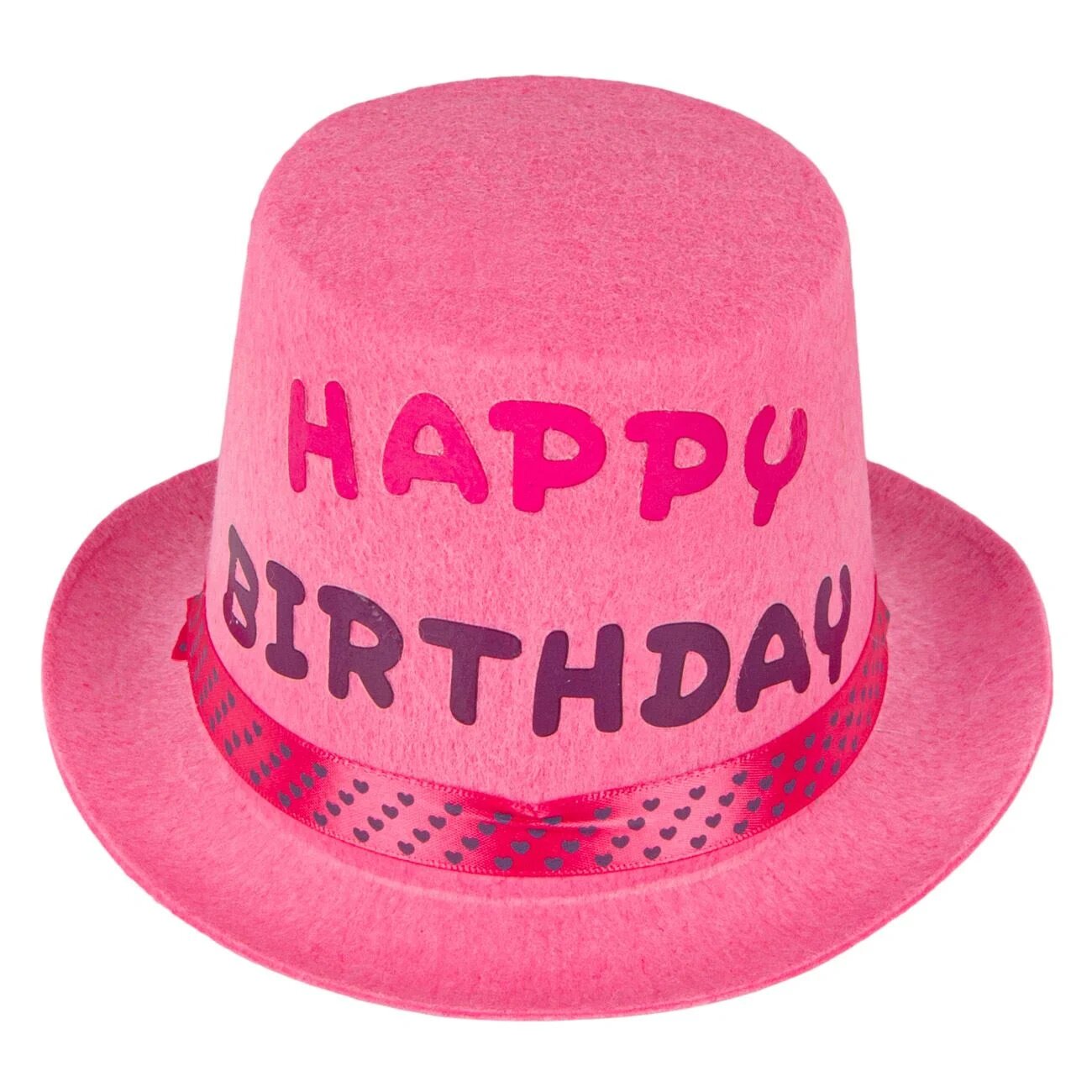 Palarie pentru petreceri, roz, Happy Birthday, 19 x 11.5 cm